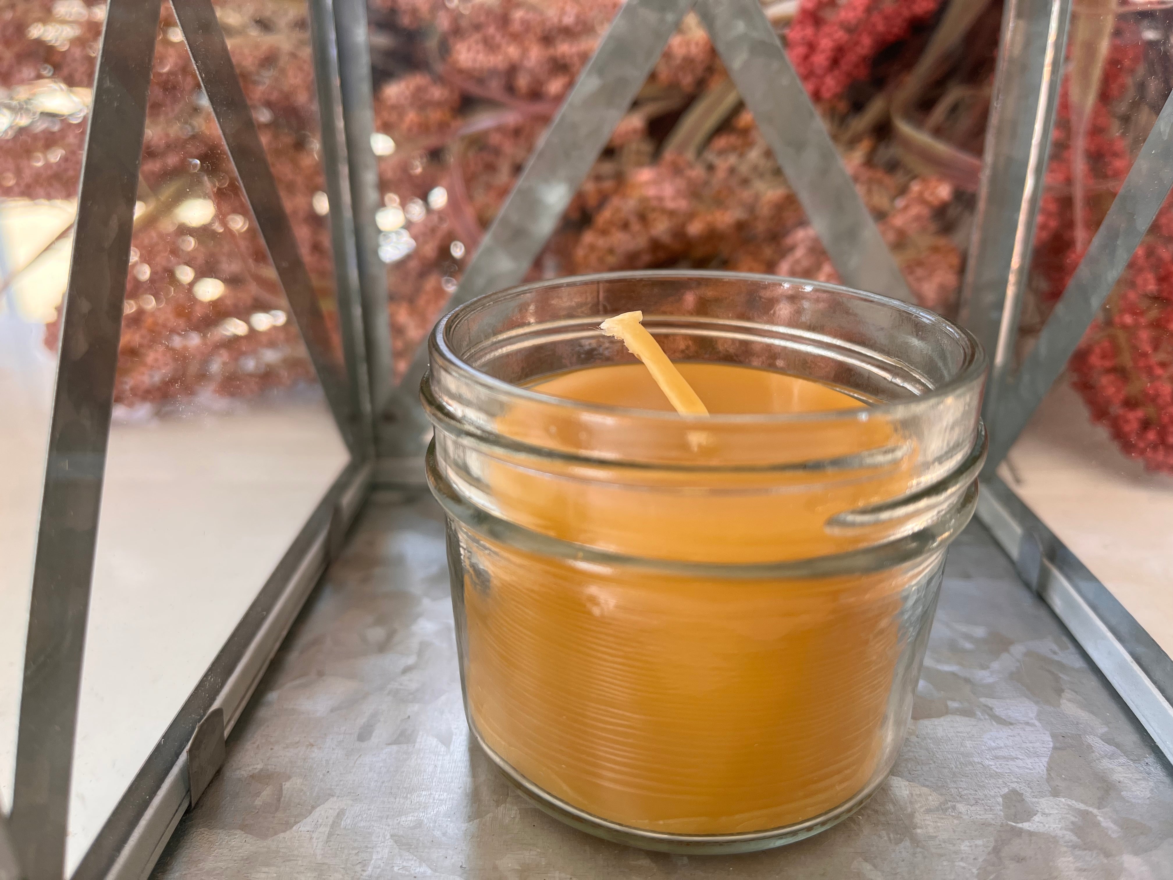 Beeswax candle in Terracotta pot with lid - Clay Pot Beeswax Candle -  Unscented Candle - Container Candle - Autumn Candle - Homemade Candle