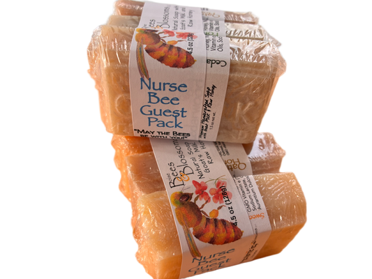 Three wrapped products labeled 'Nurse Bee Guest Pack' on a white background